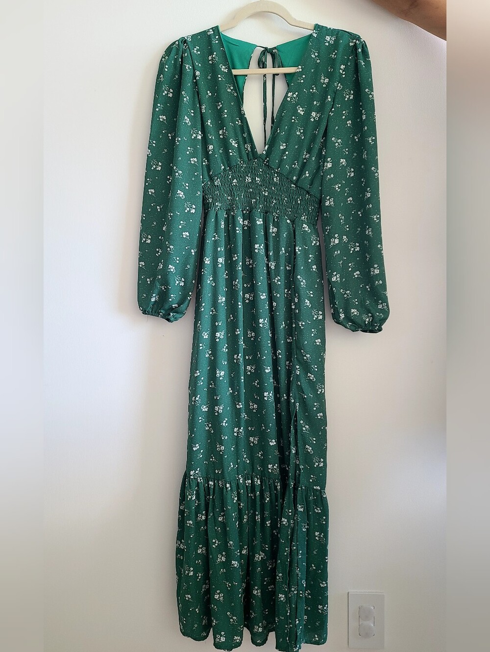 Forever21 XS Women's Maxi Green Floral Dress